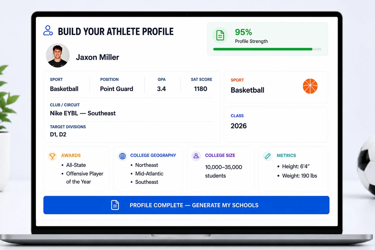 Build Your Athlete Profile